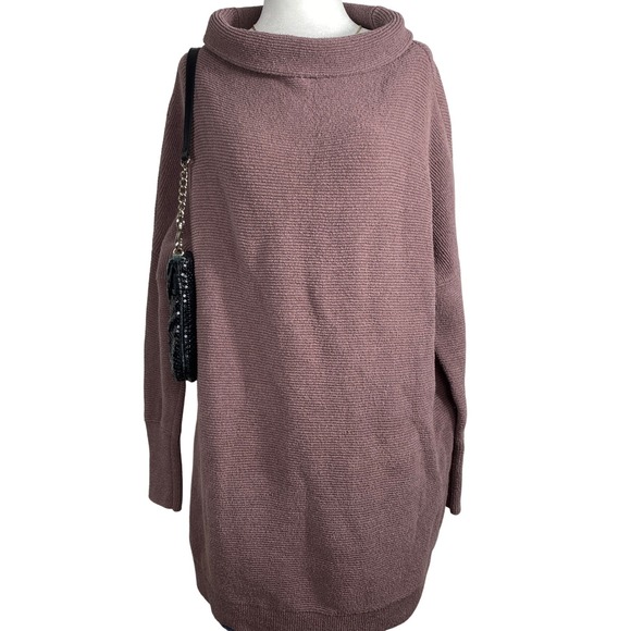 Free People Tunic Sweater Women's Small Ribbed Oversized Cowl Ottoman Slouchy - Picture 1 of 7